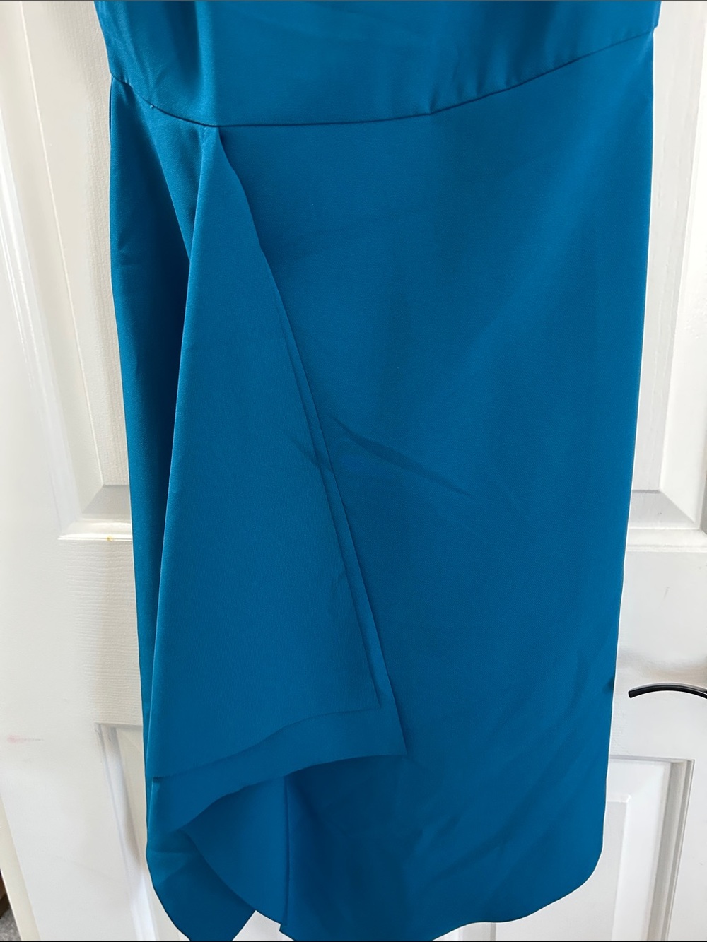 2P Vince Camuto Teal Sleeveless Sheath Dress with Drape Detail - Picture 3 of 4